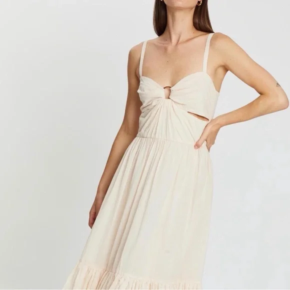 Bec and Bridge Cream Puka Shell Cream Midi Dress - Picture 3 of 6
